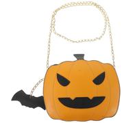 (As show, One size) Halloween Casual Crossbody Bag Pumpkin Crossbody Bag Little Devil Shoulder Bag Messenger Bag Handbag for Student Girls Ladies (Brown)