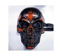 (As show, One size) Halloween Skull Mask Horror Festival Mask Ghost Head Mask Horror Smiley Cold Light Mask (Black Goblin Head)