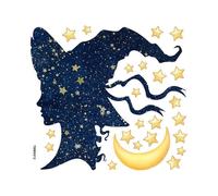 (As show, One size) Halloween Wall Stickers For Kids Rooms Girl Gift Hallowmas All Saints' Day Wall Decal Home Decoration Witch Bat Poster Wallpaperblue1pcs