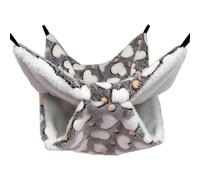 (As show, One size) Hamac pour petits animaux, 30 x 30 cm (L x l) (marron) Lit superpos en sucre, accessoire de literie pour chinchillas, hamsters, cureuils et autres pet