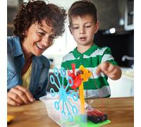 (As show, One size) Handmade Hand Cranked Bubble Machine Developing Intelligence Hands-on Ability Scientific Experiment DIY Toy for Children