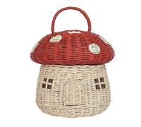 (As show, One size) Handmade Rattan Mushroom-Shaped Storage Basket- Cute Handmade Handcrafted Gift Decoration Artwork R