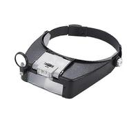 (As show, One size) Hands Free Head Magnifier Loupe Glasses LED Jeweler Loupe