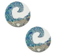 (As show, One size) Hanging Ornament Sea Glass Sun Catcher Crashing Ocean Beach Suncatcher compatible with Window Beach Glass Sunca