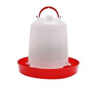 (As show, One size) Hanging Poultry Feeder with Portable Handle Auto Poultry Water Drinker 2.5 L Large Capacity for Chicken Birds Poultry Red