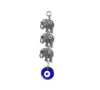 (As show, One size) Hanging Three Elephant Crystal Prism Suncatcher Ornament Turkey Blue Evil Eye Protection Charm Decoration Rainbow Maker Pendant for Window Garden