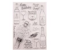 (As show, One size) Happy Birthday Celebrate Silicone Clear Stamp Scrapbooking Valentine's Day Card Make for Children Kids DIY Funny Crafts Clear