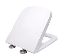 (As show, One size) Heavy Duty Square Toilet Seat Soft Close Quick Release Top Fix Hinge Easy Clean-M