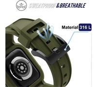 (As show, One size) Heytea Band Compatible with Apple Watch Series 7 41mm for Series 6 5 4 40mm Series 3 38mm, TPU Rugged Band with Full Protection Case for Women/Men - -