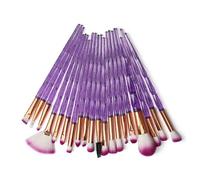 (As show, One size) Heytea Pack of 20pcs Cosmetic Eye Shadow Sponge Eyeliner Eyebrow Lip Nose Foundation Powder Makeup Brushes Sets (Diamond-purple)