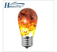 (As show, One size) Himalayan Salt Bulb S14 E27 6W Amber Lava Lamp Edison Incandescent Lamp Indoor Decorative Lighting