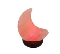(As show, One size) Himalayas Crystal Salt Lamp USB LED Moon-Shaped Salt Crystal Lamp Crystal Decorative Lamp Atmospher