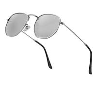 (As show, One size) Hipster Hexagonal Polarized Sunglasses Men Women Geometric Square Small Vintage Metal Frame Retro Shade Glasses