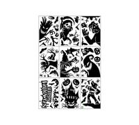 (As show, One size) Horrified Halloween Cross - Border Witch dead Scary glass display Halloween Day arrangement double sided static sticker