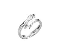 (As show, One size) hot New Jewelry Love Hug Ring Retro Fashion Tide Flow Open Ring