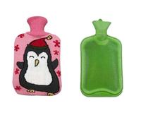 (As show, One size) Hot Water Bottle with Cute Penguin Cover, 2L Hot Water Bag for Hot and Cold Compress, Hand Feet Warmer, Neck and Shoulder Pain Relief