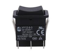 (As show, One size) HY12-9-3 Small Industrial On Off Rocker Switch Push Button Boat Arc ABS Durable-dwdz