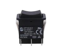 (As show, One size) HY12-9-3 Small Industrial On Off Rocker Switch Push Button Boat Arc ABS Durable-yu