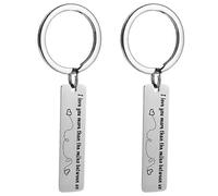 (As show, One size) I Love You More Than the Miles Between Us Valentine's Day Key Chains (Silver)
