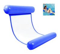 (As show, One size) Inflatable Water Hammock- Dark Blue Floating Reclining Float Hammock, Inflatable Floating Bed Hammock 4-in-1 Multi Purpose Foldable Floating Portable