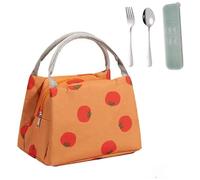 (As show, One size) Insulated Lunch Bag for Women and Men,,Reusable Meal Prep Lunch Box for Work,Adult Portable Tote Lunchbox with Comfortable Handle Belt,Orange