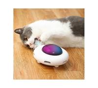 (As show, One size) Interactive Cat Toy for Indoor Cats with Rotating Feather, Interactive Electronic Cat Toy UFO (Intelligent Mode, Low Noise, Auto Shut Off, Random Mova