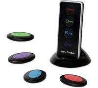 (As show, One size) Item Locator with 1 Transmitter and 4 Receivers, 130ft Working Range Wireless Item Tracker Support Remote Control LED Flashlight Function for Finding