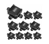 (As show, One size) Junction Box, 10Pcs Junction Box, IP66 3-Way Waterproof Connector, Waterproof Outdoor, for Cable Diameter 4-15mm H174