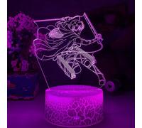 (As show, One size) JUSTUP 3D Lamp LED Anime Night Light Gift for Bedroom Decor Investigation Team Captain Illusion Light Sensor 16 Color Changing Work Desk Lamp --- Crac