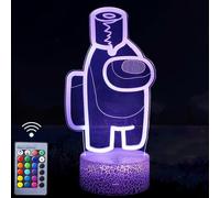 (As show, One size) JUSTUP Night Light 3D Illusion Table Lamp For Kids With Remote Controller 16 Colors -- A22