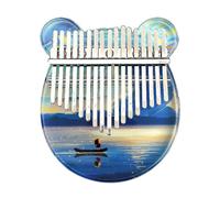 (As show, One size) Kalimba Acrylic 17 Key Thumb Piano With Tuner Hammer Compatible With Beginner(Dusky Sea)