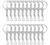 (As show, One size) Key Ring, Key Ring Clip, 100 Pieces Key Rings with Chain 27mm Split Key Ring Rings Lot Metal Key Ring and Open Rings Set
