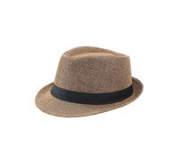 (As show, One size) Khaki Waterproof Felt Hat Jazz Hat Retro Style Folding Rolled Cap Fluffy Hat Bowler Hat - Men's and Women's