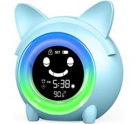 (As show, One size) Kids Alarm Clock - Colorful Night Light - Indoor Thermometer - Sleep Trainer - Nap Timer (Cat)