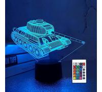 (As show, One size) Kids Army Tank 3D Night Light Optical Military Vehicles Illusion Lamp