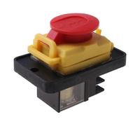 (As show, One size) KJD12 250V 4Pin Waterproof Magnetic Start Stop No Volt Release Pushbutton Switch Yellow
