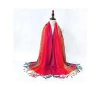 (As show, One size) Ladies scarf rainbow colors - viscose/polyester - xxl 200 x 70 cm colorful/multicoloredA