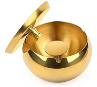 (As show, One size) Large gold ashtray for outdoor use, super durable ashtray, stable ashtray, deodorizing ashtray for balcony, home restaurant, stay safe from the storm,