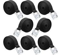 (As show, One size) Lashing Strap, 9 Pieces Ratchet Tie-Down Straps Locking Straps Strap with Cinch Buckle Fixing Strap for Motorcycle Car Bike Rack Luggage 2.5cm x 1m