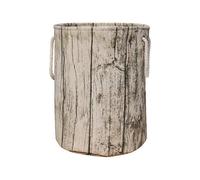 (As show, One size) Laundry Hamper Stylish Tree Stump Shaped Cotton Fabric Storage Basket Washable Cylindrical Laundry Hamper with Rope Handles, Decorative and Practical