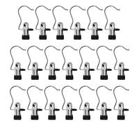 (As show, One size) Laundry Hook, 20 Pieces Hanging Clothes Pegs, Multipurpose Rotating Hanger, Closet Wardrobe Hangers Clip(Black)
