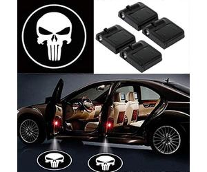 (As show, One size) LED Car Projector Light, 4pcs Car Door Welcome Batman Pattern Light, Universal Wireless Magnetic Sensor Shadow Logo Lamp for Car Door (bone)