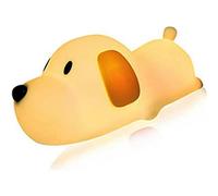 (As show, One size) LED Dog Night Light, Soft Puppy Silicone Baby Nursery Lamp, Sensitive Tap Control Sleeping Moment for Kids Toddler Women Bedroom