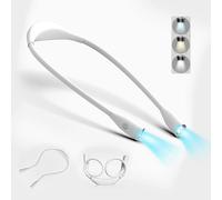 (As show, One size) LED Neck Reading Light, Rechargeable 4-LED Hug LED Reading Neck Light with 3 Color Modes and Stepless Dimming, Reading Lamp for DIY, Knitting, Repairi