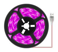 (As show, One size) LED Plant Grow Light Strips Waterproof Full Spectrum Indoor Plant Succulent Hydroponics Greenhouse Gardening USB Light Bars(3M)