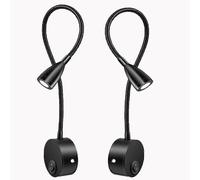 (As show, One size) LED reading lamp, 360 rotatable bedside lamp, warm white bed lamp, wall mount with switch and power cord, gooseneck length: 38cm 200LM/3000K/3W