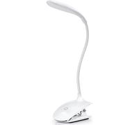 (As show, One size) Led Reading Light for Book - Rechargeable Clip Desk Lamp with USB Cable, 3 Brightness Levels to Choose From - White