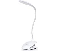 (As show, One size) Led Reading Light for Book - Rechargeable Clip Desk Lamp with USB Cable, 3 Brightness Levels to Choose From - White