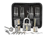 (As show, One size) Lock Picking Kit, 25-piece Lock Picking Kit, Practice Tools With 3 Clear Locks_a