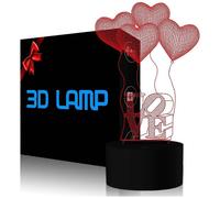 (As show, One size) Love Heart 3D Night Light Illusion Lamp YKLWORLD Touch 7 Color Changing Toy